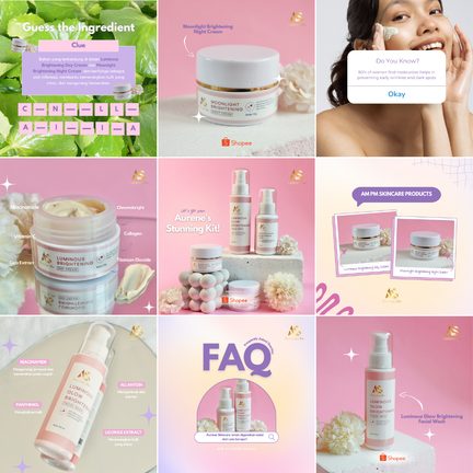 Skincare brand Instagram feed
